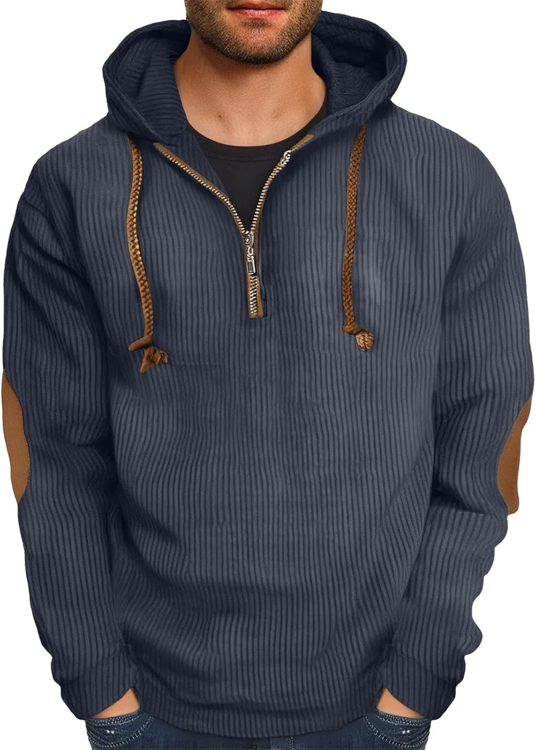 Мужской вельветовый худи Casual Quarter Zip с налокотниками
Мужской вельветовый худи Casual Quarter Zip с налокотниками