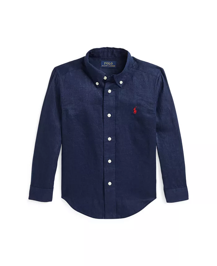 Льняная рубашка для малышей и маленьких мальчиков Polo Ralph Lauren, синий
Льняная рубашка для малышей и маленьких мальчиков Polo Ralph Lauren, синий