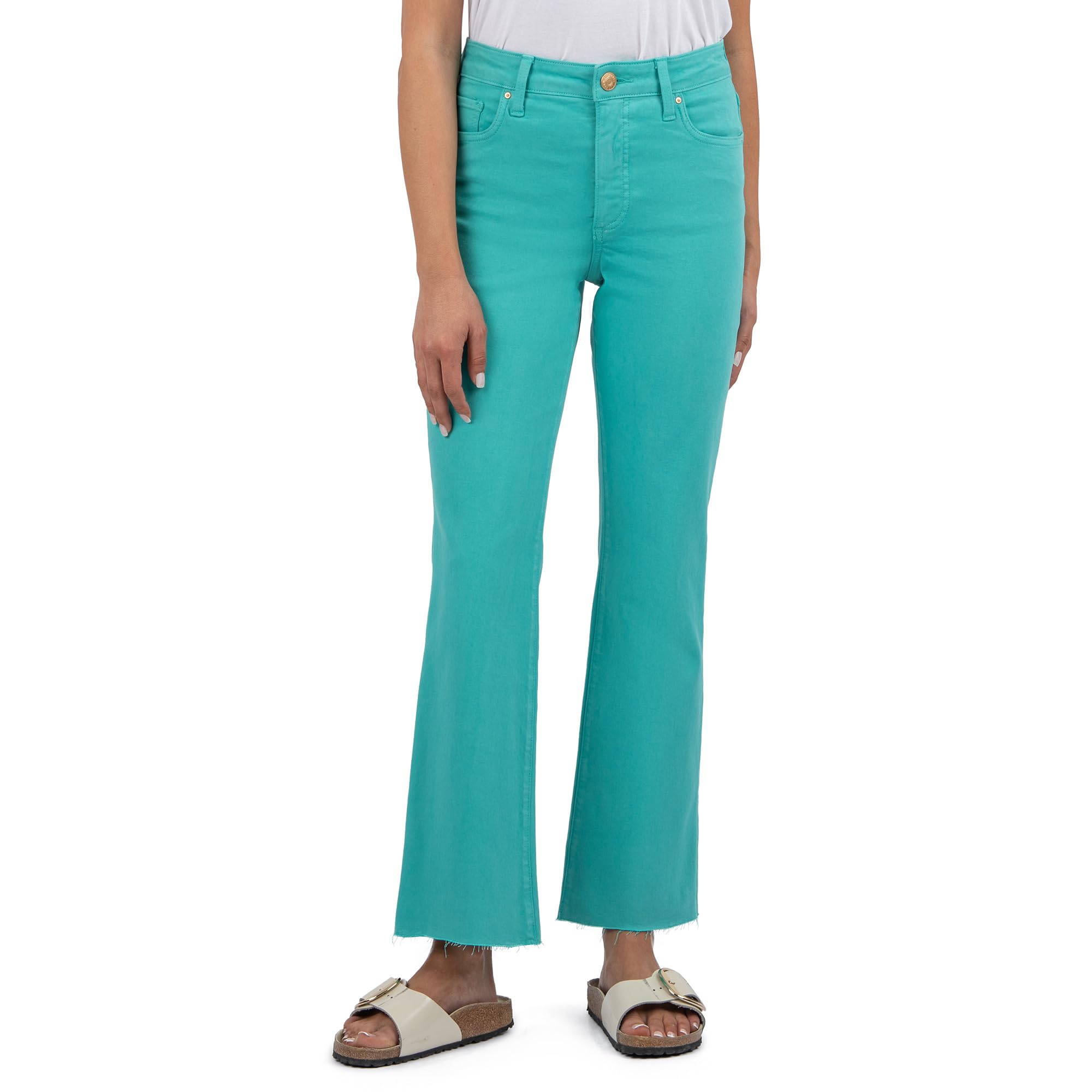 Джинсы KUT from the Kloth Kelsey High-Rise Fab Ab Ankle Flare With Raw Hem, Turquoise
Джинсы KUT from the Kloth Kelsey High-Rise Fab Ab Ankle Flare With Raw Hem, Turquoise
