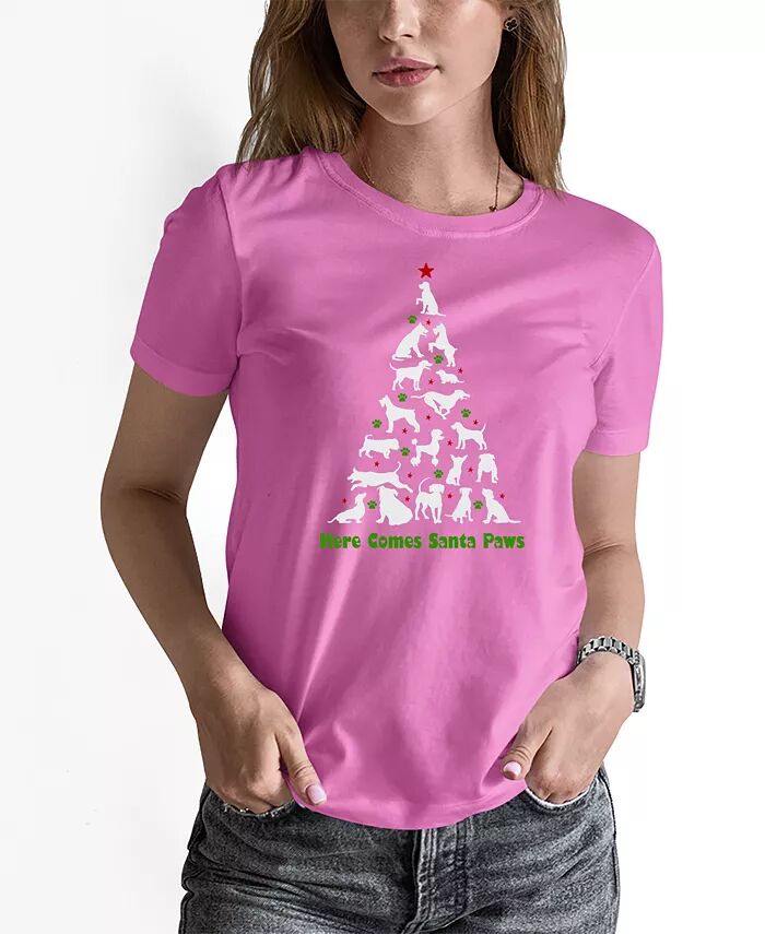 Женская футболка с круглым вырезом и надписью Here Comes Santa Paws LA Pop Art, розовый
Женская футболка с круглым вырезом и надписью Here Comes Santa Paws LA Pop Art, розовый