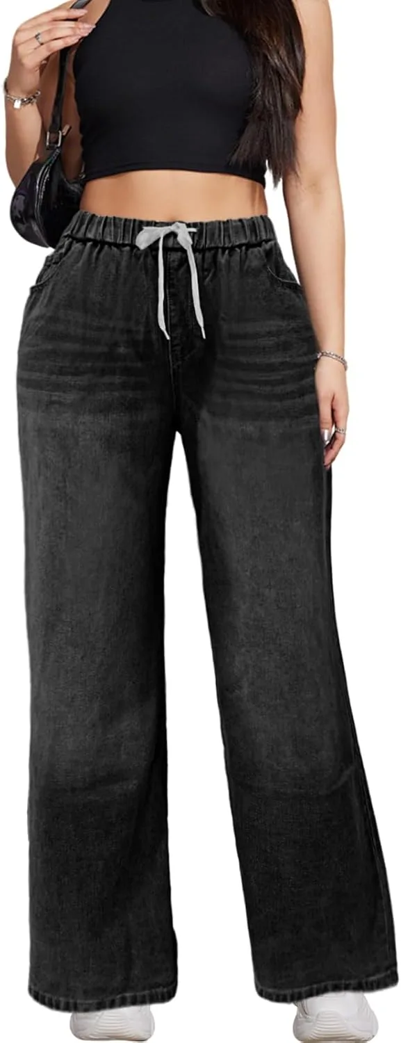 Женские джинсы с высокой талией на резинке и завязками QERINTE
Женские джинсы с высокой талией на резинке и завязками QERINTE