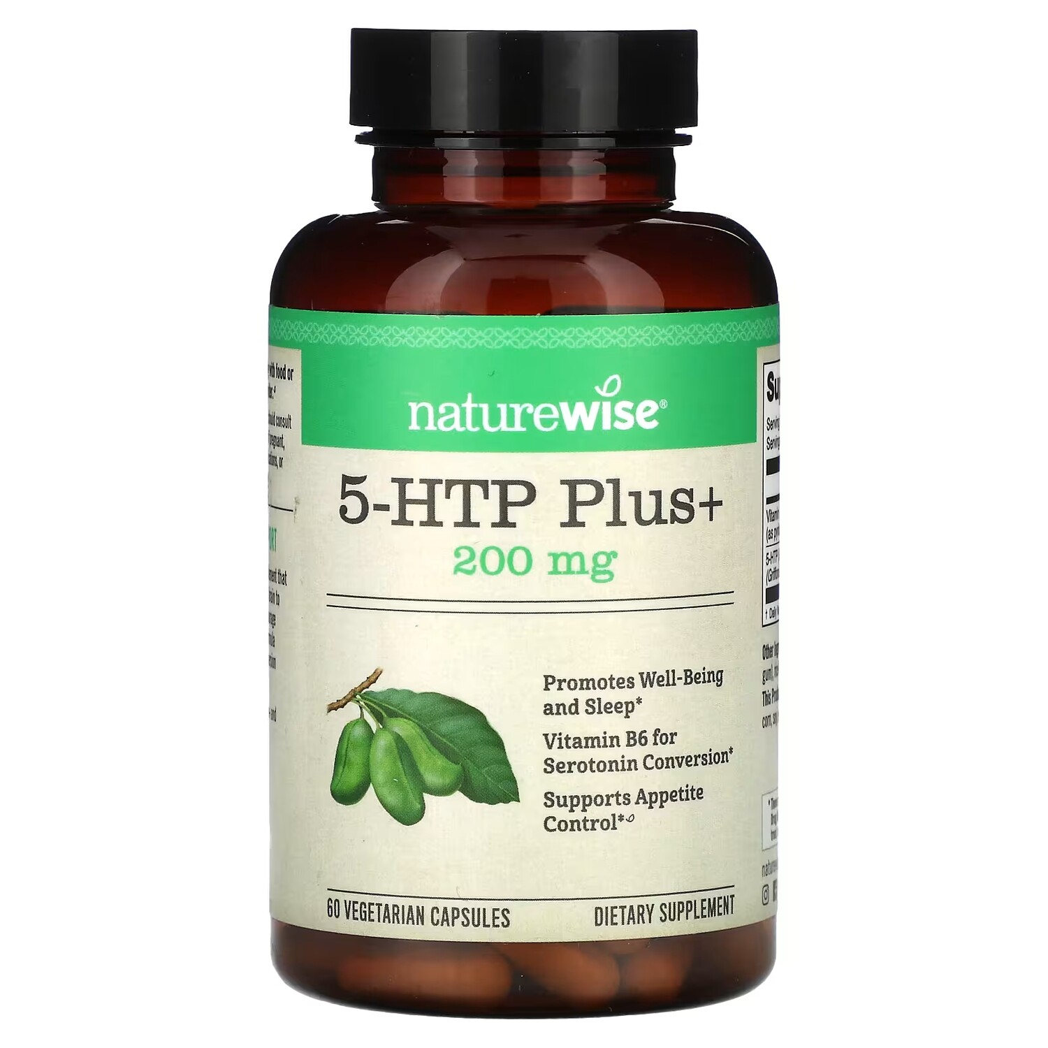 5-HTP Plus+ 200 мг, 60 вегетарианских капсул NatureWise
5-HTP Plus+ 200 мг, 60 вегетарианских капсул NatureWise