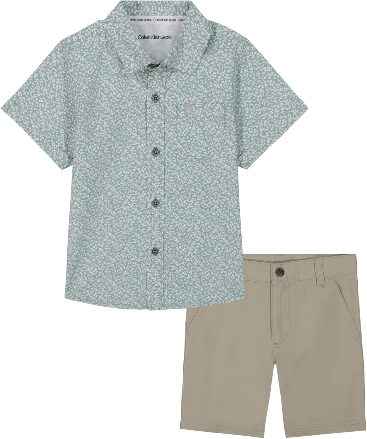 Комплект из двух рубашек и шорт Calvin Klein для мальчиков, Blue Surf/Bright White/Nautical Stone
Комплект из двух рубашек и шорт Calvin Klein для мальчиков, Blue Surf/Bright White/Nautical Stone