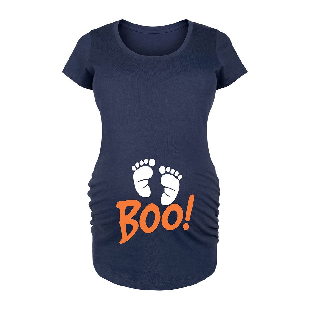 Футболка с рисунком для беременных Boo Baby Feet на Хэллоуин Licensed Character, темно-синий 
Футболка с рисунком для беременных Boo Baby Feet на Хэллоуин Licensed Character, темно-синий
