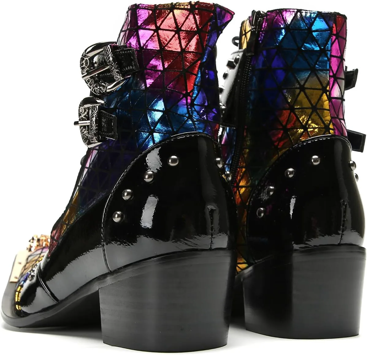 Мужские готические панк-ботинки Santimon в западном стиле с пряжкой - настоящая кожа, металлический заостренный носок, ботинки на шнуровке с пряжкой и заклепками для клуба, вечеринки или сцены, черный
Мужские готические панк-ботинки Santimon в западном стиле с пряжкой - настоящая кожа, металлический заостренный носок, ботинки на шнуровке с пряжкой и заклепками для клуба, вечеринки или сцены, черный