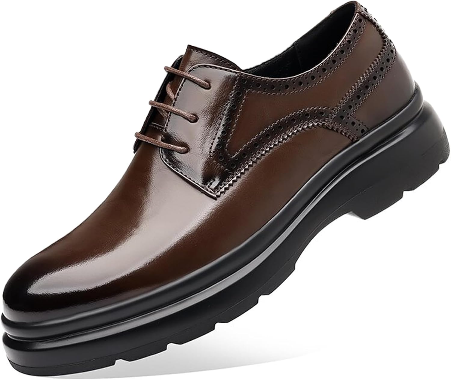 Мужские кожаные оксфорды на платформе, классические с круглым носком, шнуровкой и декоративной перфорацией, формальные деловые туфли для офиса Yherohg, коричневый
Мужские кожаные оксфорды на платформе, классические с круглым носком, шнуровкой и декоративной перфорацией, формальные деловые туфли для офиса Yherohg, коричневый