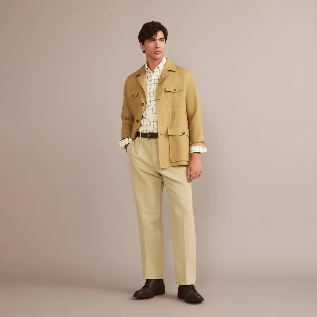 Мужская льняная куртка-свитер с несколькими карманами Verhunt, коричневый
Мужская льняная куртка-свитер с несколькими карманами Verhunt, коричневый