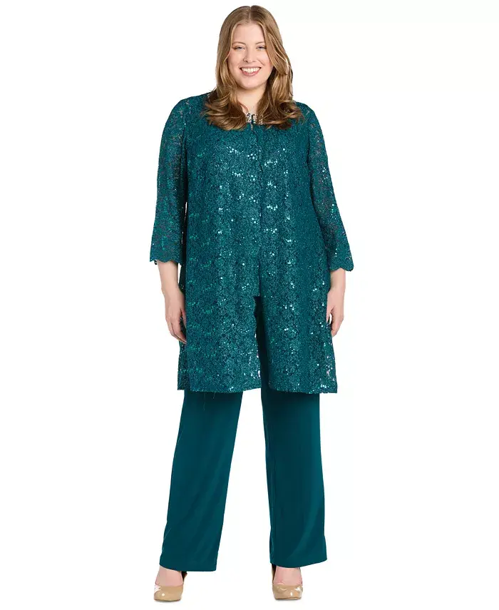 Комплект из 3 предметов: куртка, майка и брюки, больших размеров, с отделкой R & M Richards, зеленый
Комплект из 3 предметов: куртка, майка и брюки, больших размеров, с отделкой R & M Richards, зеленый