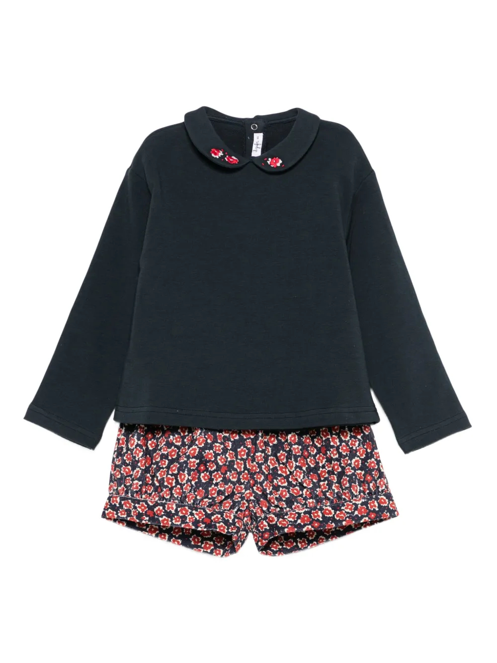 Короткий комплект с цветочным принтом (комплект из двух штанов) Il Gufo, синий
Короткий комплект с цветочным принтом (комплект из двух штанов) Il Gufo, синий