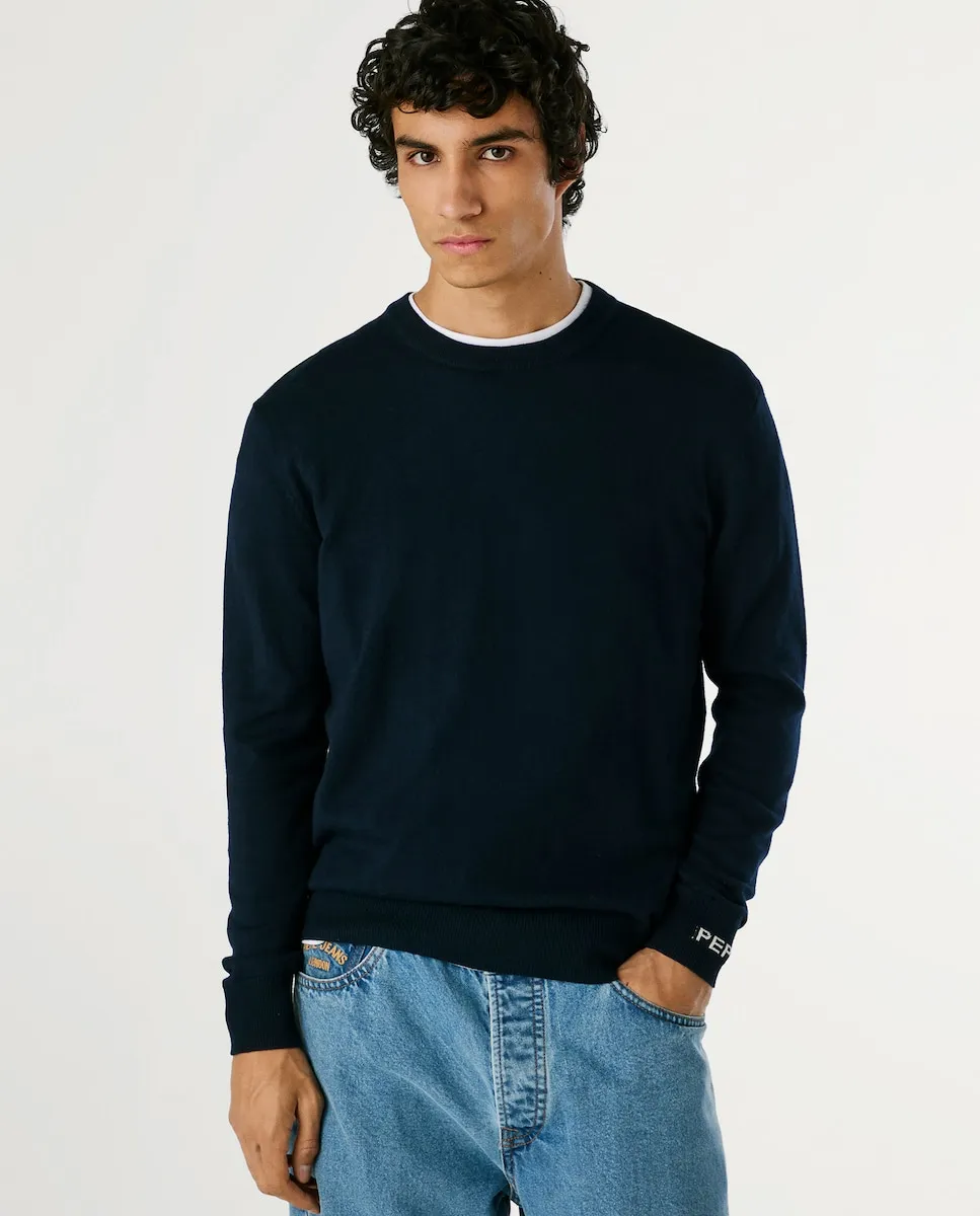 Мужской джемпер приталенного кроя с круглым вырезом Pepe Jeans, темно-синий
Мужской джемпер приталенного кроя с круглым вырезом Pepe Jeans, темно-синий