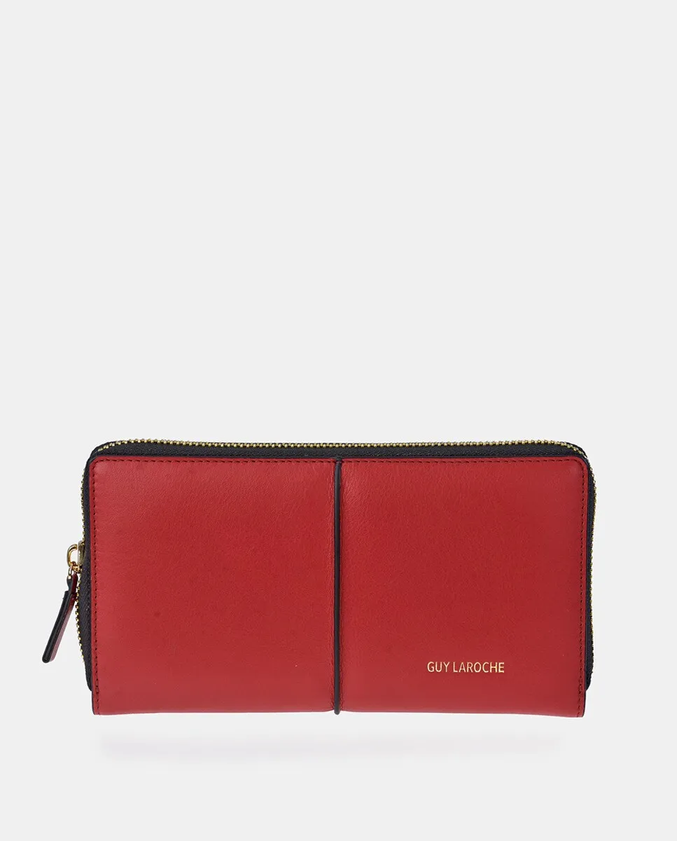Большой женский кошелек-бумажник на молнии из кожи кремового цвета Guy Laroche, красный
Большой женский кошелек-бумажник на молнии из кожи кремового цвета Guy Laroche, красный