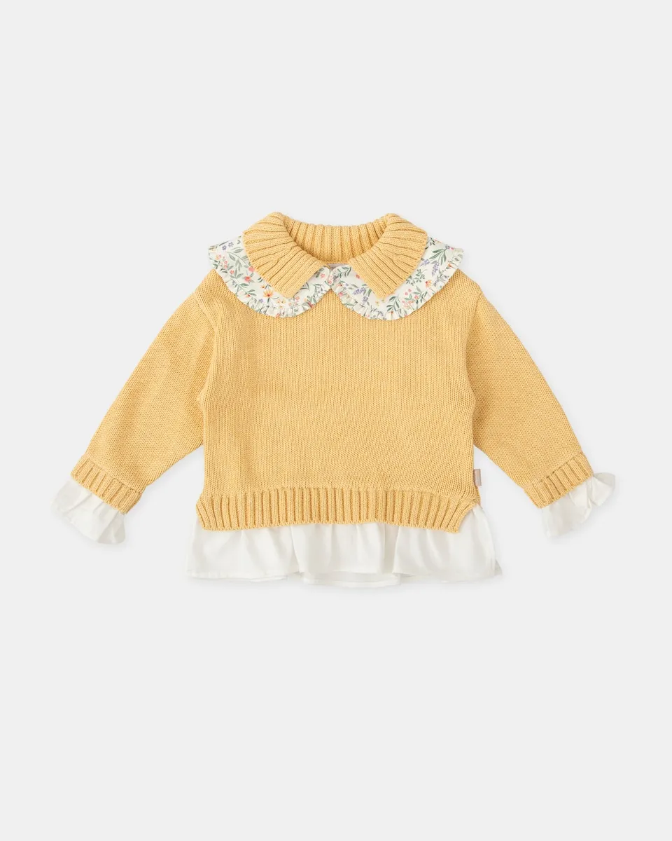 Вязаный детский свитер горчичного цвета с отстегивающимся воротником Tutto Piccolo
Вязаный детский свитер горчичного цвета с отстегивающимся воротником Tutto Piccolo