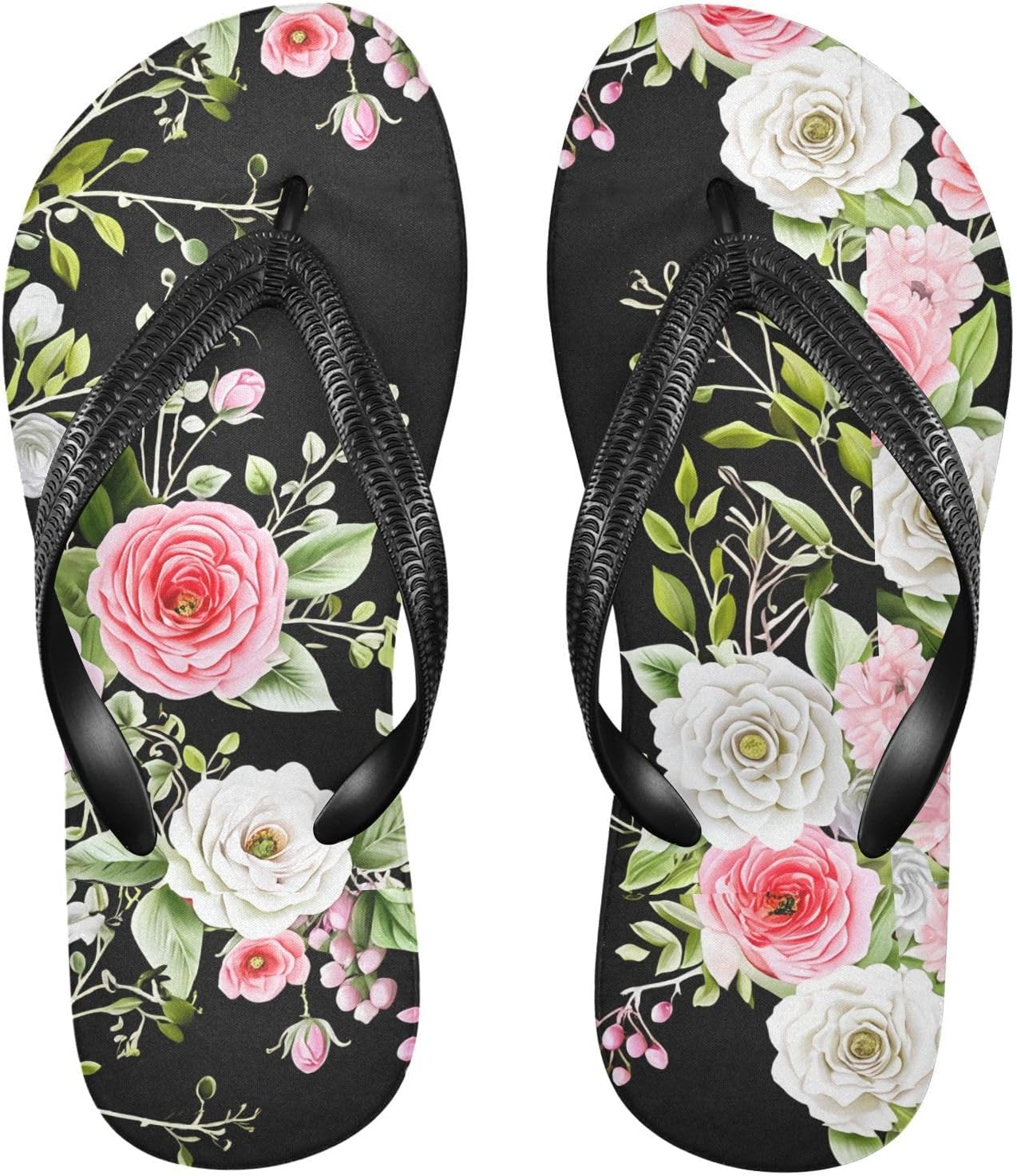 Черные шлепанцы с рисунком листьев и роз, пляжные сандалии-вьетнамки, резинескользящие летние тапочки для ходьбы, обувь для мужчин и женщин Sinestour
Черные шлепанцы с рисунком листьев и роз, пляжные сандалии-вьетнамки, резинескользящие летние тапочки для ходьбы, обувь для мужчин и женщин Sinestour