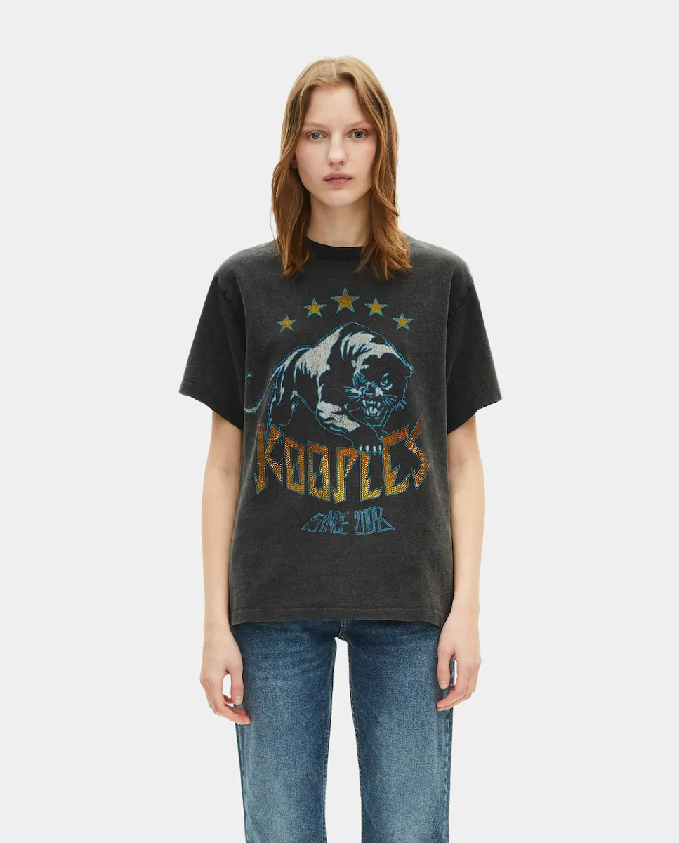 Женская футболка с эффектом потертости и трафаретной печатью спереди The Kooples, черный
Женская футболка с эффектом потертости и трафаретной печатью спереди The Kooples, черный