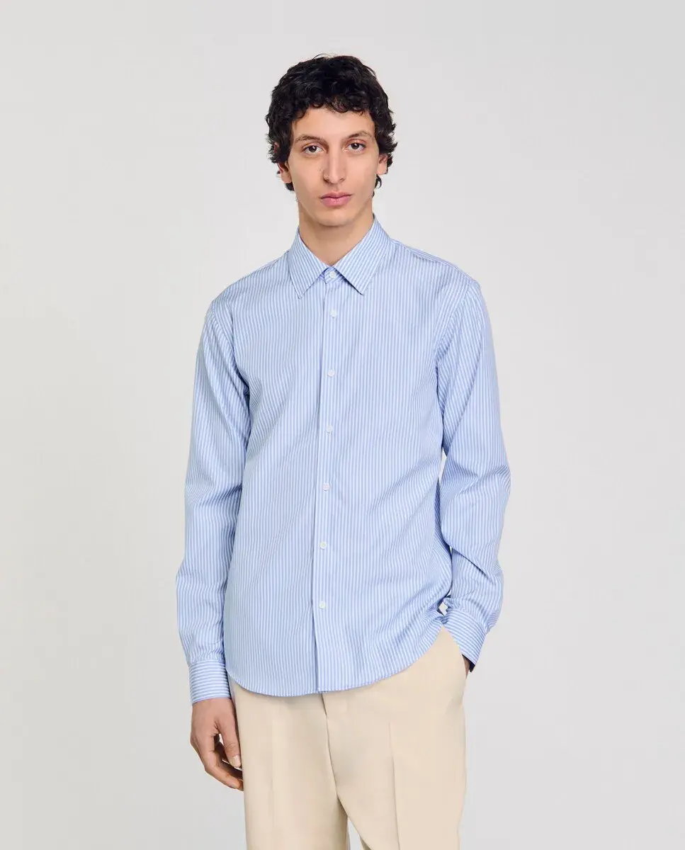 Мужская рубашка в полоску Sandro, светло-голубой
Мужская рубашка в полоску Sandro, светло-голубой