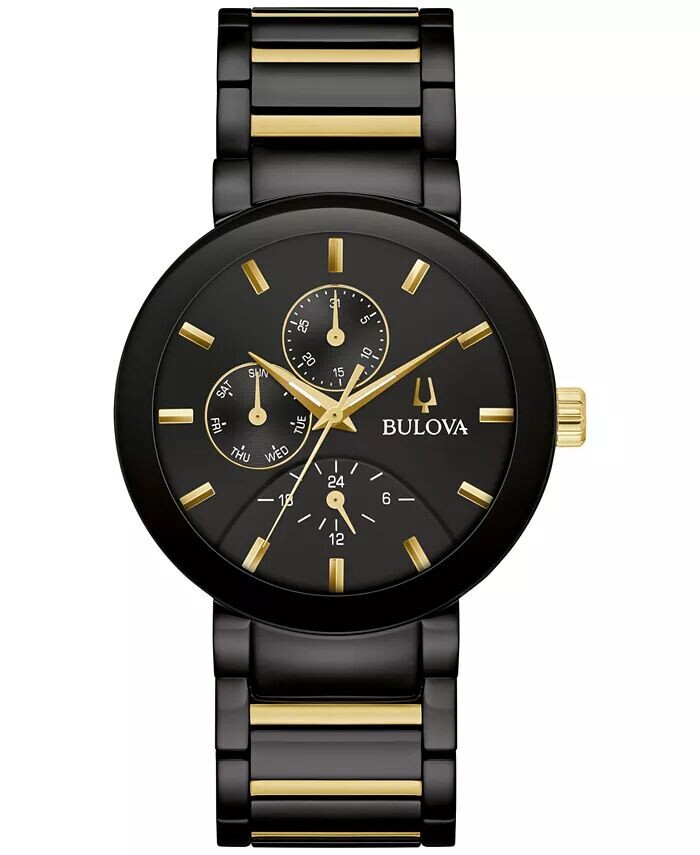 Мужские часы с хронографом Modern Futuro, двухцветный браслет из нержавеющей стали, 40 мм Bulova, черный
Мужские часы с хронографом Modern Futuro, двухцветный браслет из нержавеющей стали, 40 мм Bulova, черный