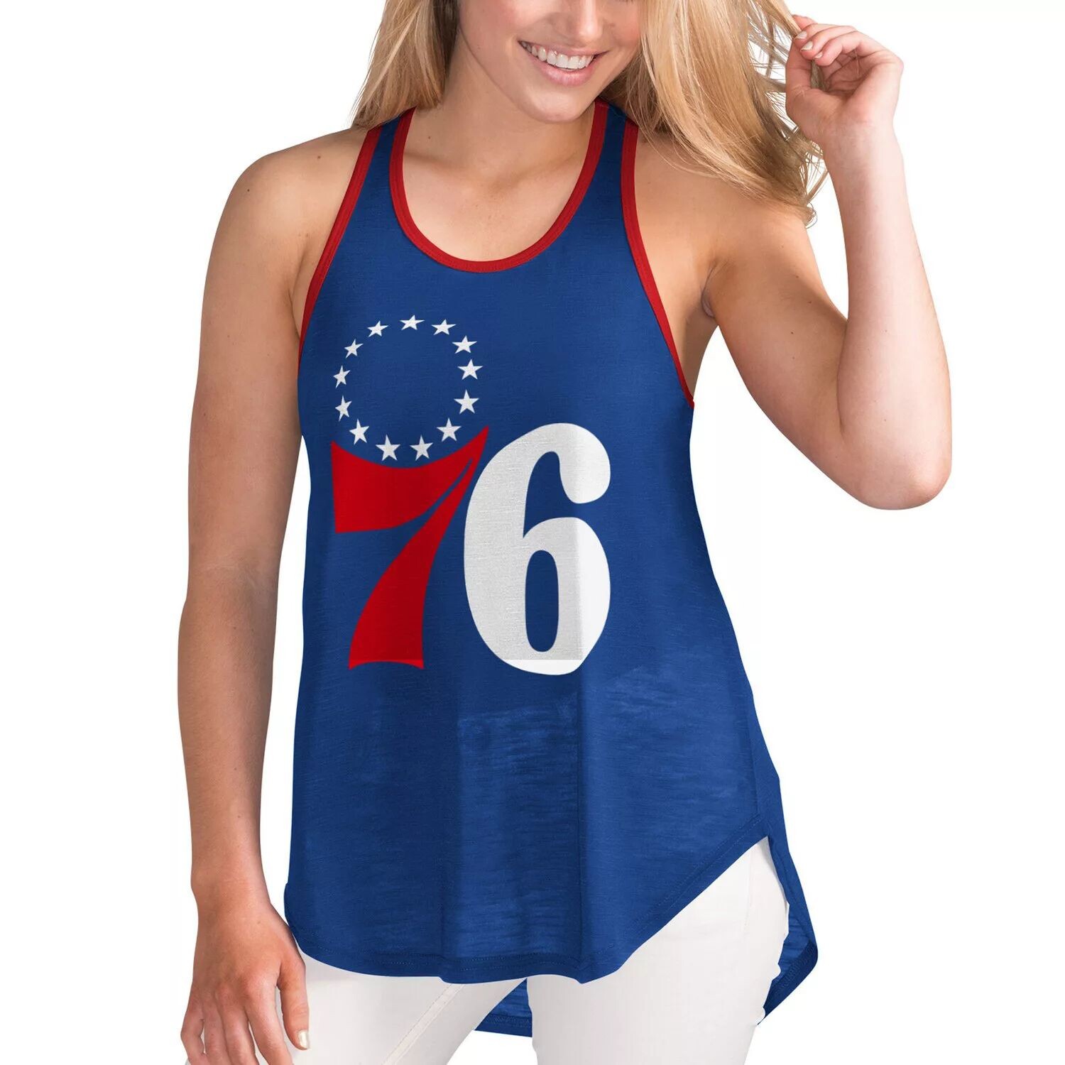 Женская майка G-III Sports от Carl Banks Royal Philadelphia 76ers Showdown с круглым вырезом и открытой спиной-борцовкой G-III
Женская майка G-III Sports от Carl Banks Royal Philadelphia 76ers Showdown с круглым вырезом и открытой спиной-борцовкой G-III