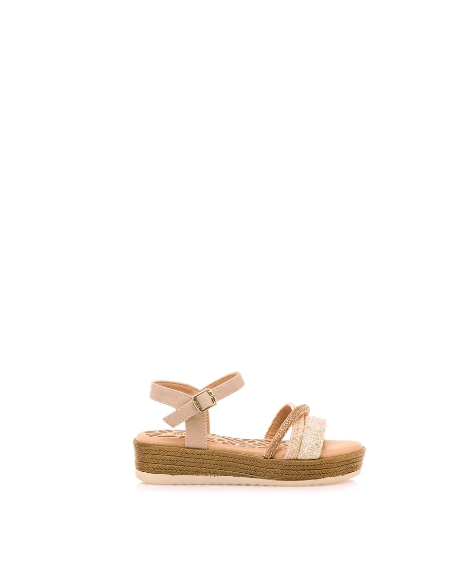 Детские босоножки на танкетке с блестящими деталями Mustang, бежевый
Детские босоножки на танкетке с блестящими деталями Mustang, бежевый