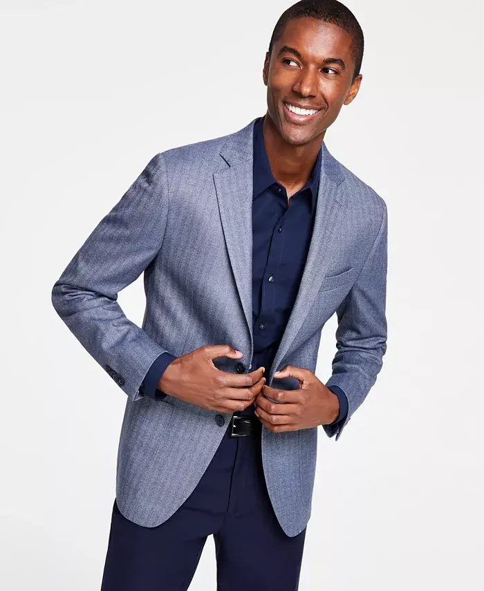 Мужской спортивный пиджак классического кроя в елочку Michael Kors, синий
Мужской спортивный пиджак классического кроя в елочку Michael Kors, синий