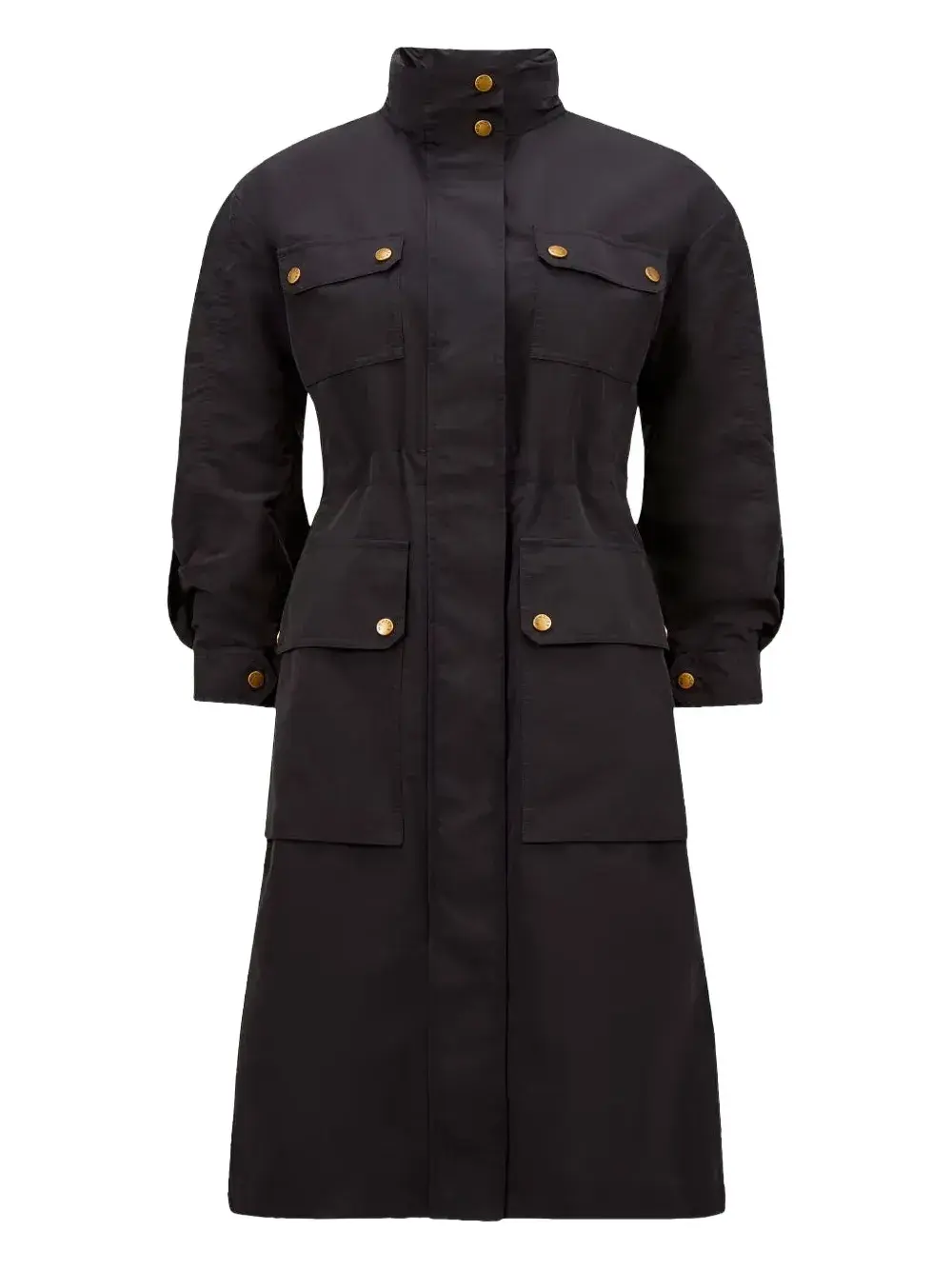 Пальто с присборенной талией и карманами-клапанами MONCLER, черный
Пальто с присборенной талией и карманами-клапанами MONCLER, черный