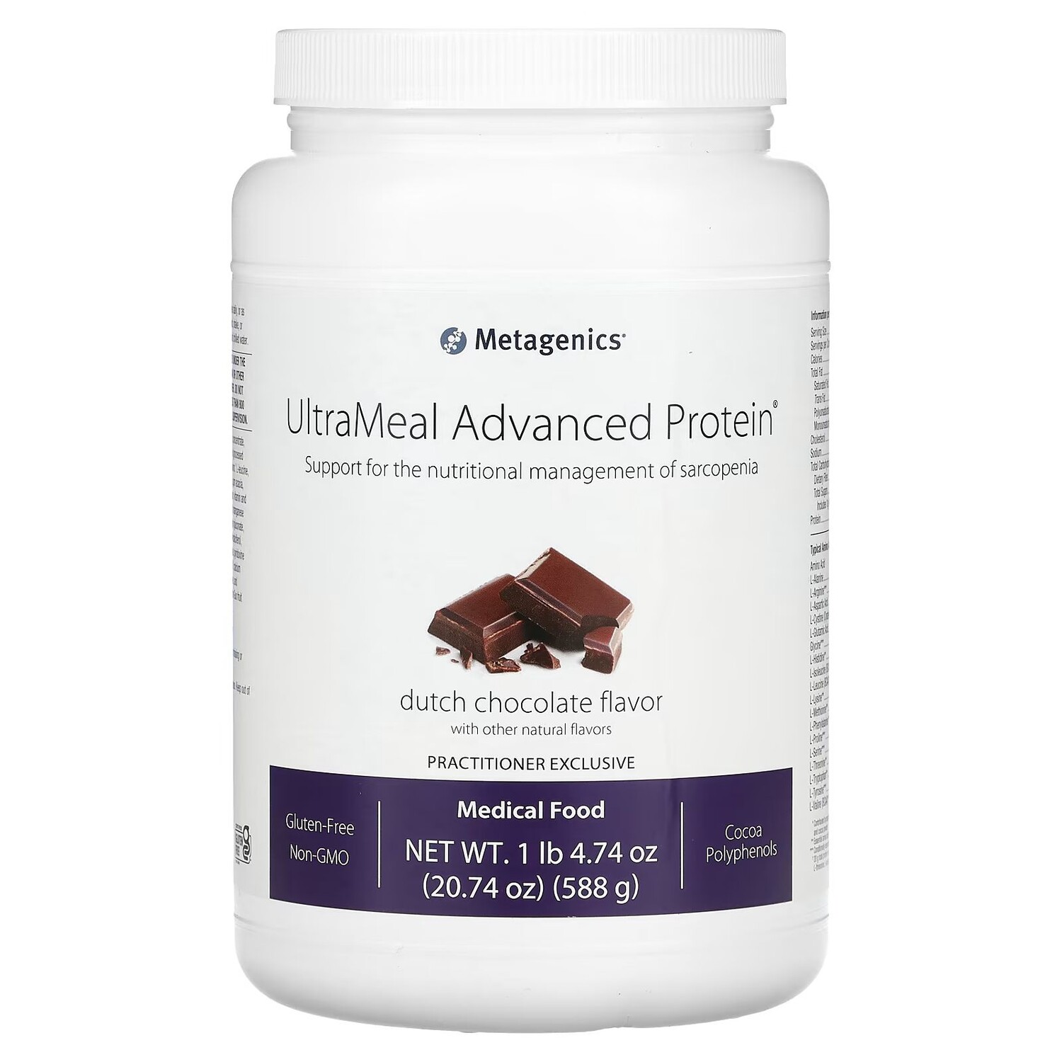 UltraMeal Advanced Protein, Лечебное питание, голландский шоколад, 1 фунт 4,74 унции (588 г) Metagenics
UltraMeal Advanced Protein, Лечебное питание, голландский шоколад, 1 фунт 4,74 унции (588 г) Metagenics