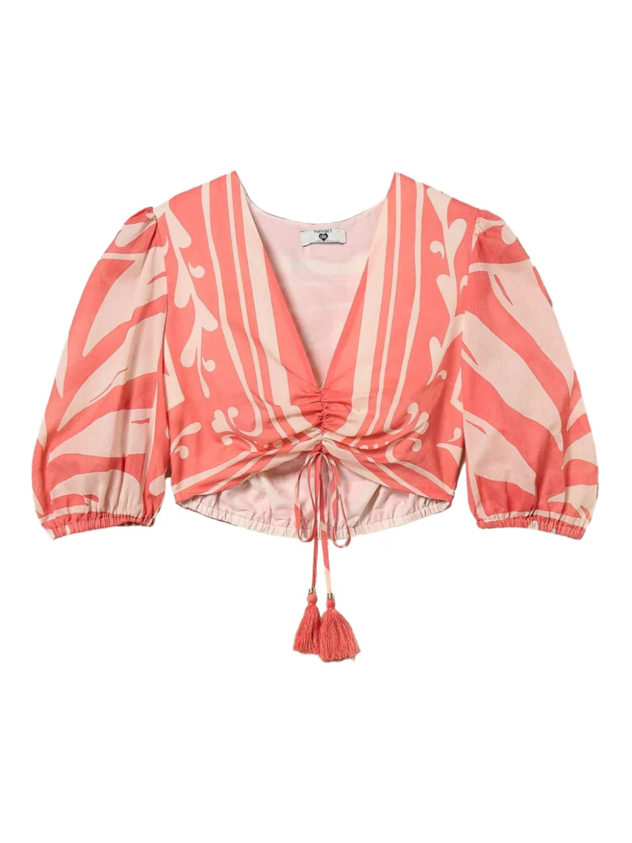 Укороченный топ с рукавами-фонариками TWINSET, оранжевый
Укороченный топ с рукавами-фонариками TWINSET, оранжевый