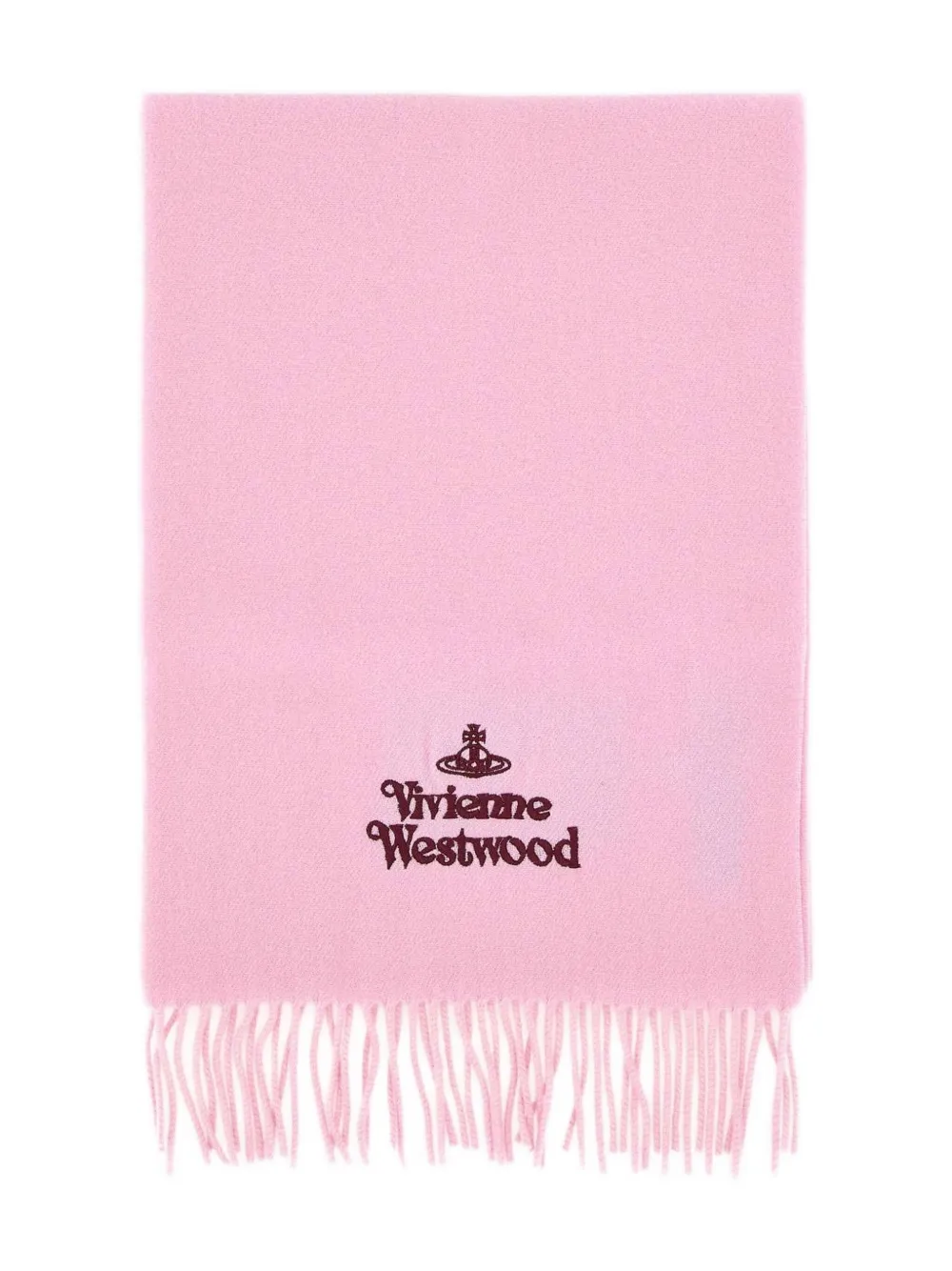 Шарф с вышитым логотипом и бахромой Vivienne Westwood, розовый 
Шарф с вышитым логотипом и бахромой Vivienne Westwood, розовый