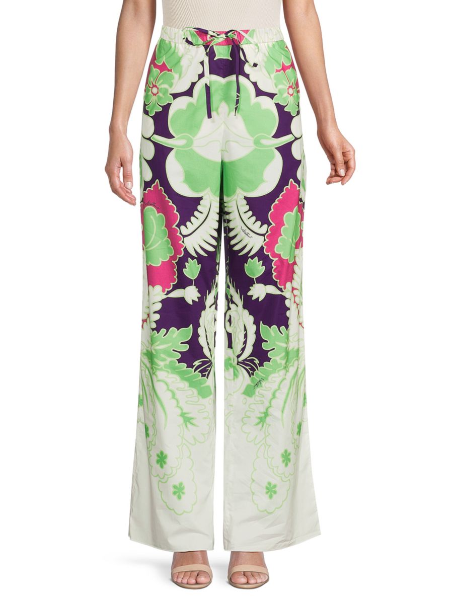 Широкие брюки из хлопка с цветочным принтом Valentino, цвет Green Multi
Широкие брюки из хлопка с цветочным принтом Valentino, цвет Green Multi