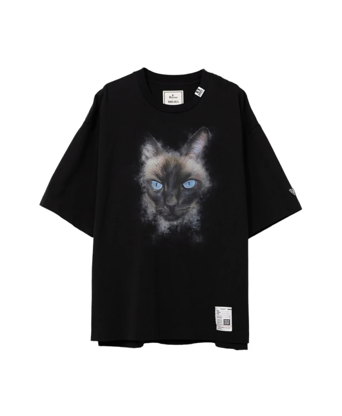 Черная футболка с принтом в виде кошек и круглым вырезом. Mihara Yasuhiro, черный
Черная футболка с принтом в виде кошек и круглым вырезом. Mihara Yasuhiro, черный