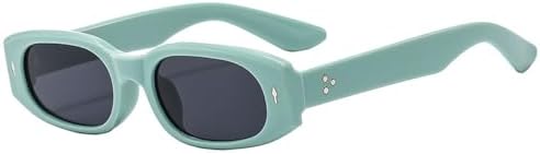 Ретро-солнцезащитные очки маленького размера для женщин и мужчин, винтажная прямоугольная оправа, солнцезащитные очки с заклепками, защита от ультрафиолета UV400 MTZJH, Green Grey
Ретро-солнцезащитные очки маленького размера для женщин и мужчин, винтажная прямоугольная оправа, солнцезащитные очки с заклепками, защита от ультрафиолета UV400 MTZJH, Green Grey