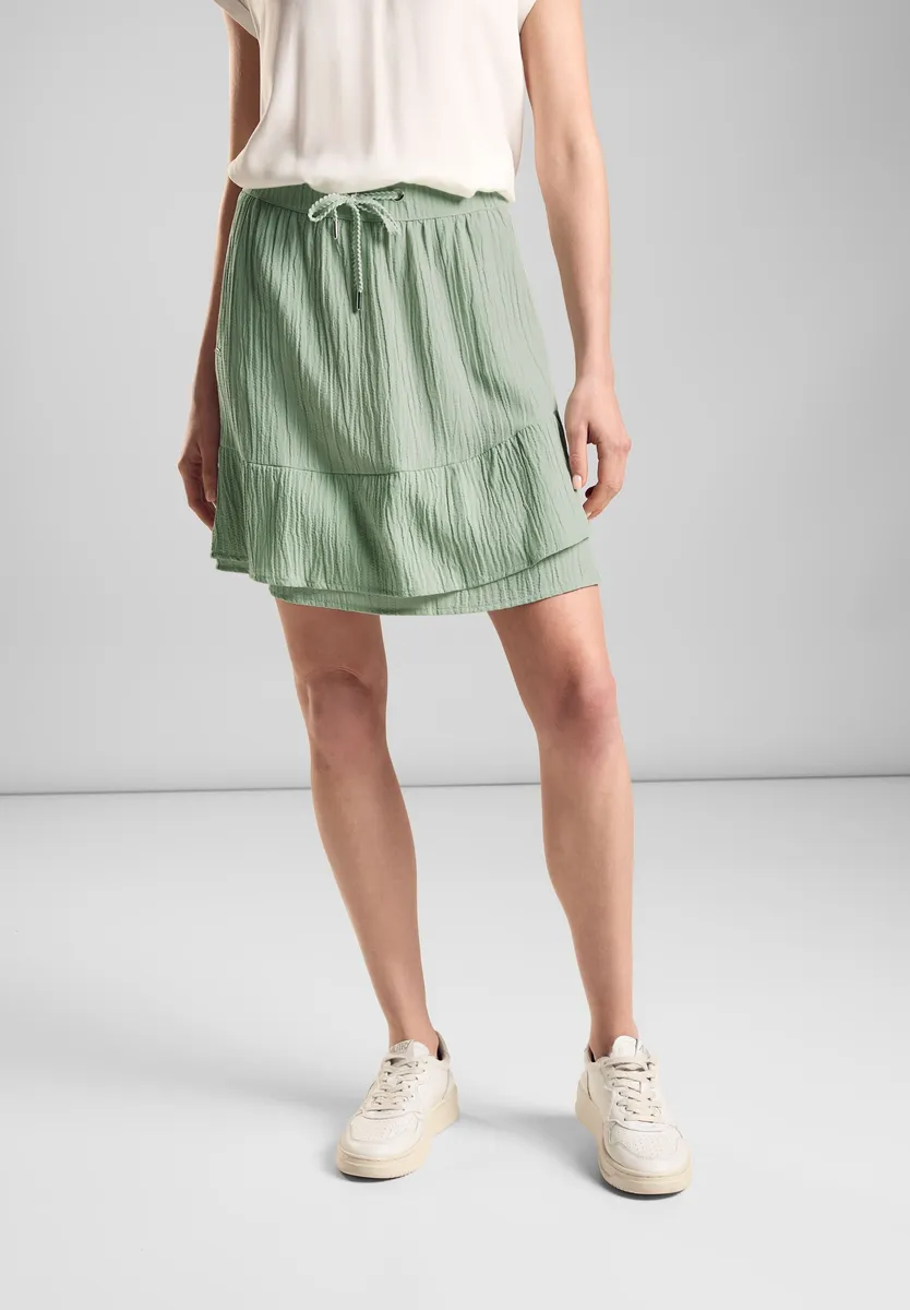 Мини-юбка STREET ONE, эластичный пояс с кулиской, зеленый
Мини-юбка STREET ONE, эластичный пояс с кулиской, зеленый