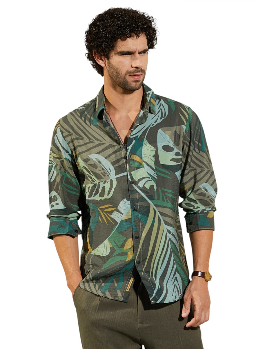 Рубашка на пуговицах классического кроя Campus Sutra, зеленый
Рубашка на пуговицах классического кроя Campus Sutra, зеленый