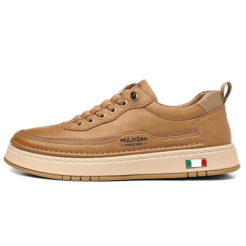 Mulinsen Антискользящие износостойкие мужские скейтерские кеды низкие коричневые, цвет Brown
Mulinsen Антискользящие износостойкие мужские скейтерские кеды низкие коричневые, цвет Brown