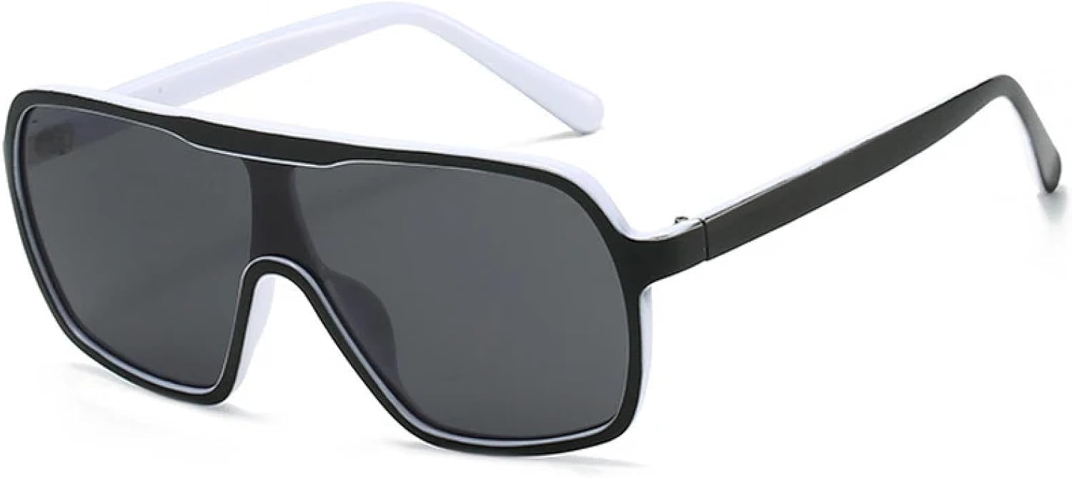 Модные солнцезащитные очки в крупной оправе, цельные, для женщин и мужчин, класса люкс, для активного отдыха, спорта и вождения, защита от УФ-излучения UV400 TKKTLLT, Black White Gray
Модные солнцезащитные очки в крупной оправе, цельные, для женщин и мужчин, класса люкс, для активного отдыха, спорта и вождения, защита от УФ-излучения UV400 TKKTLLT, Black White Gray