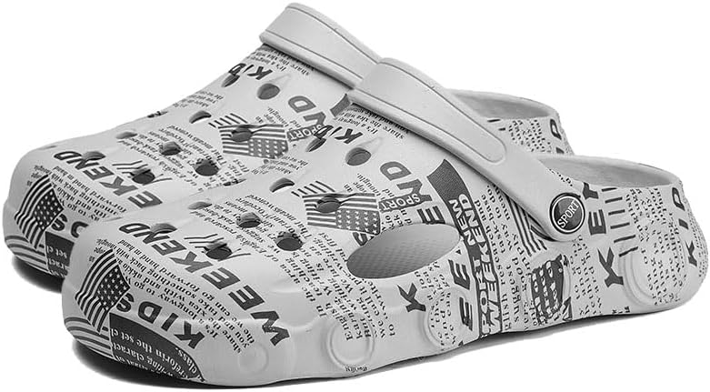 Мужские садовые сабо с принтом, слайдоны, водонепроницаемые пляжные и бассейные сандалии, тапочки с амортизирующей стелькой Odipon, серый
Мужские садовые сабо с принтом, слайдоны, водонепроницаемые пляжные и бассейные сандалии, тапочки с амортизирующей стелькой Odipon, серый
