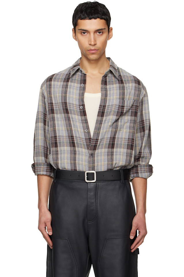 Tonywack Серая клетчатая рубашка из смесовой хлопковой ткани серого цвета
Tonywack Серая клетчатая рубашка из смесовой хлопковой ткани серого цвета