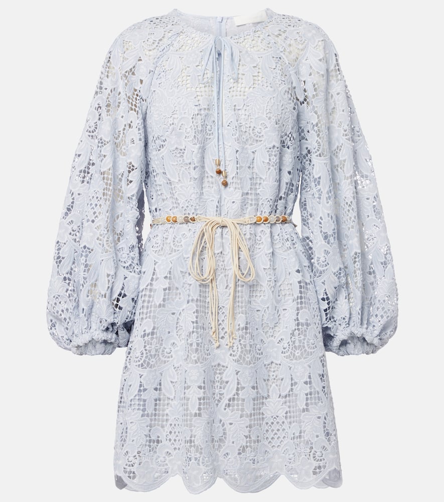 Мини-платье с поясом и кружевом Zimmermann, Powder Blue
Мини-платье с поясом и кружевом Zimmermann, Powder Blue