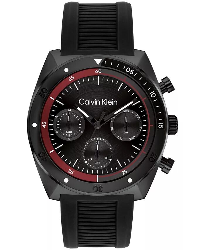 Мужские часы с гибким черным силиконовым ремешком, 45 мм Calvin Klein, черный
Мужские часы с гибким черным силиконовым ремешком, 45 мм Calvin Klein, черный