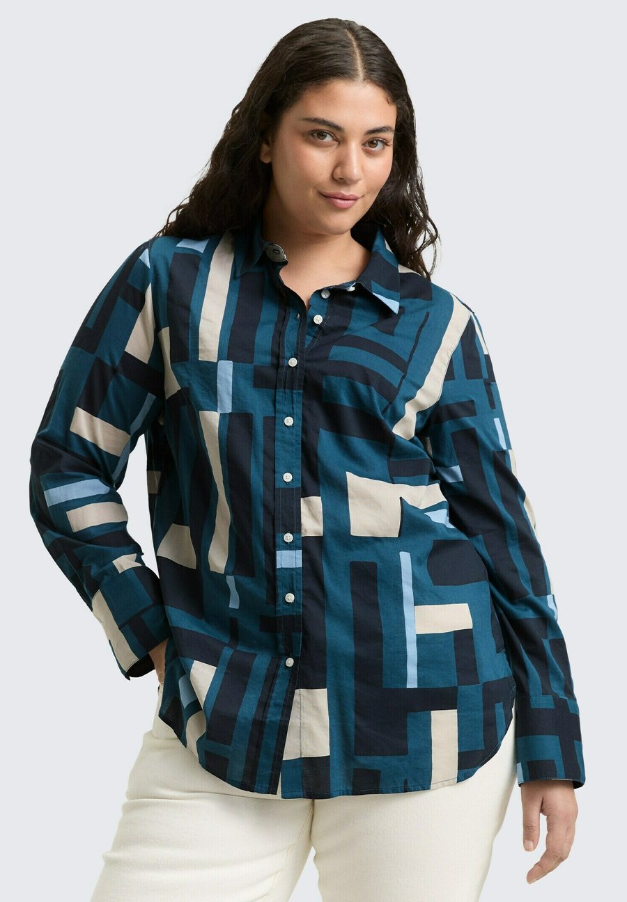 Блуза TOM TAILOR Button-down blouse, Teal Geometric Design/Teal
Блуза TOM TAILOR Button-down blouse, Teal Geometric Design/Teal