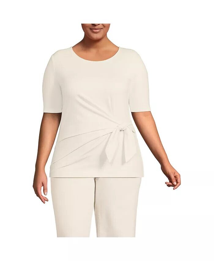 Легкий топ из джерси больших размеров с завязкой спереди Lands' End, белый
Легкий топ из джерси больших размеров с завязкой спереди Lands' End, белый