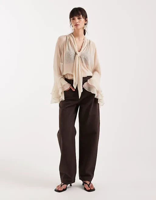 Коричневые джинсы-бочонки из 100% хлопка Mango Bet
Коричневые джинсы-бочонки из 100% хлопка Mango Bet