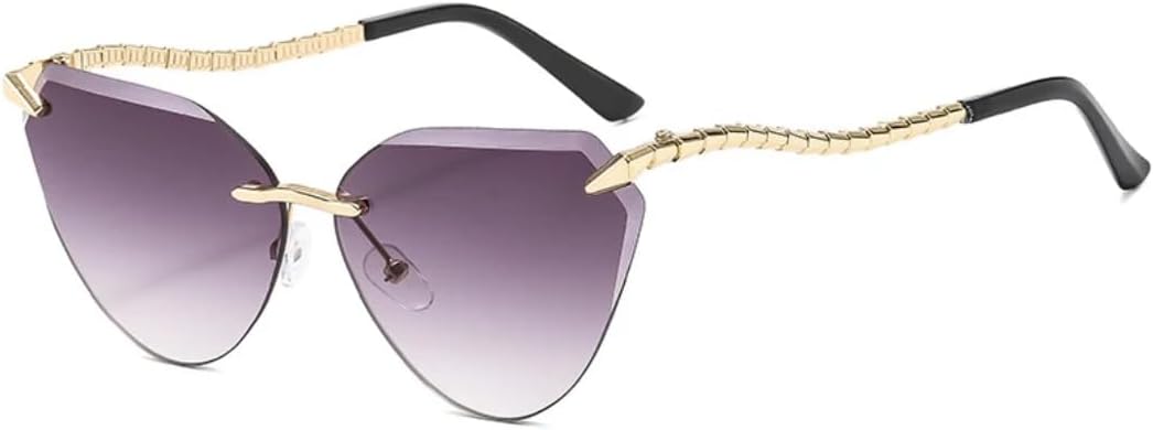 Роскошные стильные женские солнцезащитные очки без оправы «кошачий глаз» с металлическим цоколем, модные мужские очки для путешествий, в стиле панк, с защитой от УФ-излучения UV400 TVTBBVV, Gold Gradient Gray
Роскошные стильные женские солнцезащитные очки без оправы «кошачий глаз» с металлическим цоколем, модные мужские очки для путешествий, в стиле панк, с защитой от УФ-излучения UV400 TVTBBVV, Gold Gradient Gray