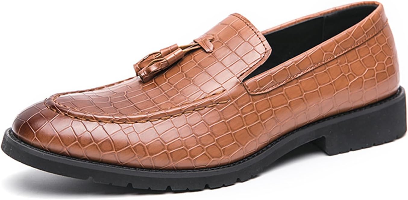 Мужские туфли-лоферы KSEDT из мягкой кожи с принтом и кисточками, без шнуровки, модные низкие дышащие формальные туфли на небольшой каблук для работы, бизнес-вечеринок, свадеб и повседневной носки, коричневый
Мужские туфли-лоферы KSEDT из мягкой кожи с принтом и кисточками, без шнуровки, модные низкие дышащие формальные туфли на небольшой каблук для работы, бизнес-вечеринок, свадеб и повседневной носки, коричневый