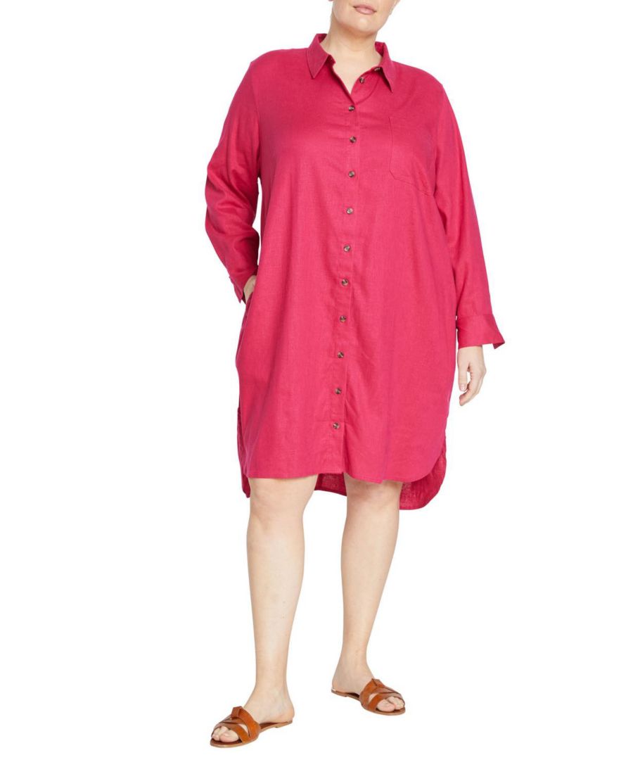Женское льняное платье-рубашка большого размера "Морской пейзаж" Universal Standard, Cerise
Женское льняное платье-рубашка большого размера "Морской пейзаж" Universal Standard, Cerise