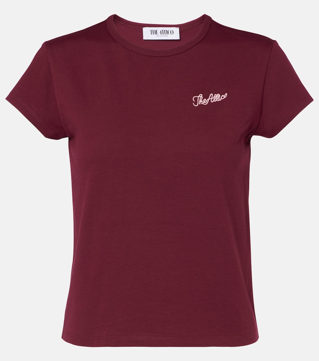 Футболка из хлопкового джерси с логотипом The Attico, бордовый
Футболка из хлопкового джерси с логотипом The Attico, бордовый
