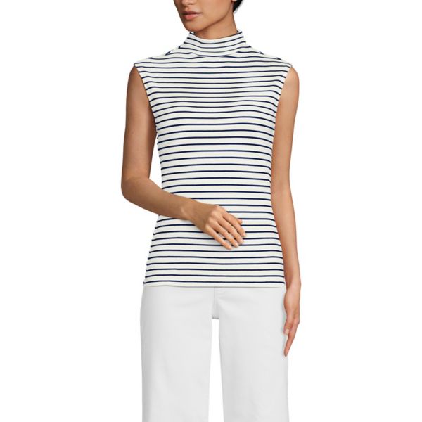 Женская майка-труба с драпированными рукавами и ребристым воротником Lands' End, цвет ivory navy stripe
Женская майка-труба с драпированными рукавами и ребристым воротником Lands' End, цвет ivory navy stripe