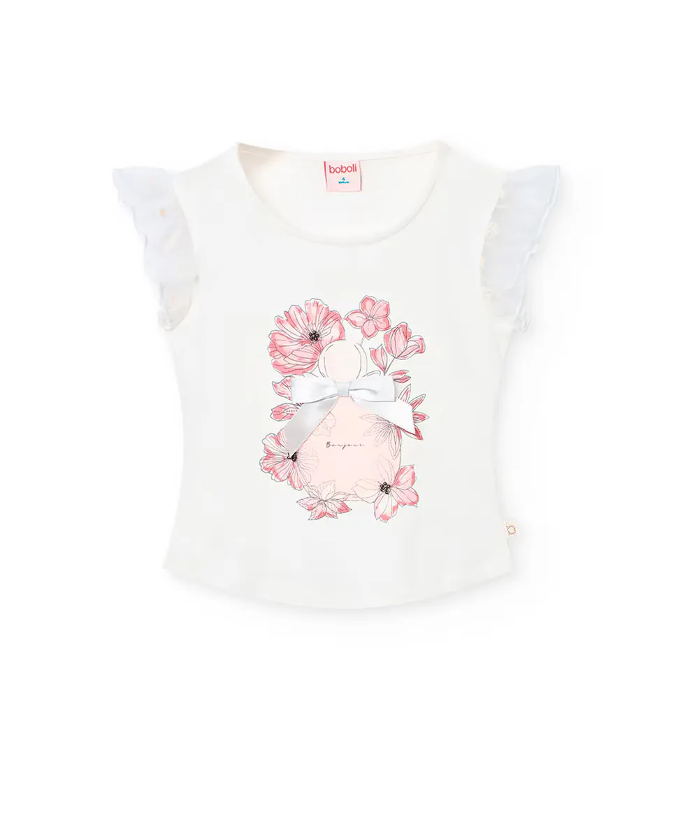 Футболка для девочки с рукавами с оборками и дизайном спереди Boboli, белый
Футболка для девочки с рукавами с оборками и дизайном спереди Boboli, белый