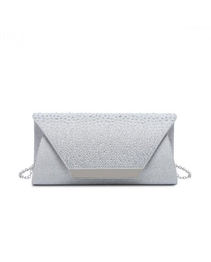 Блестящий клатч с откидной крышкой и клапаном Diamante JFY, серебро
Блестящий клатч с откидной крышкой и клапаном Diamante JFY, серебро