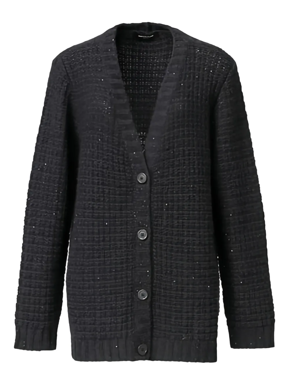 Кардиган вафельной вязки, украшенный пайетками Fabiana Filippi, серый
Кардиган вафельной вязки, украшенный пайетками Fabiana Filippi, серый