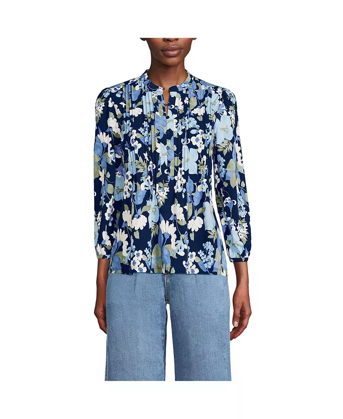 Женская легкая джерсейская блузка с защипами и пуговицами Lands' End, синий
Женская легкая джерсейская блузка с защипами и пуговицами Lands' End, синий